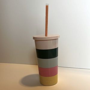 New kate spade stripe 20 oz tumbler with straw